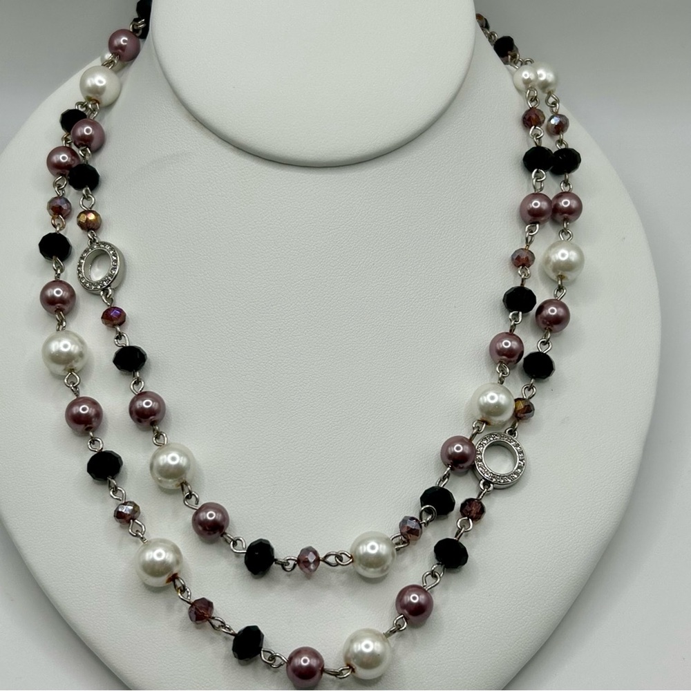 Luminous Pearl and Beaded Long Necklace